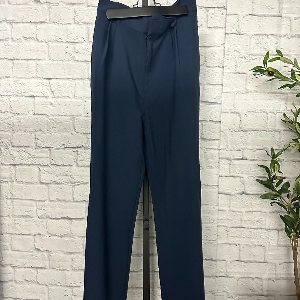 Abercrombie Navy Blue Tailored Wide Leg Pant